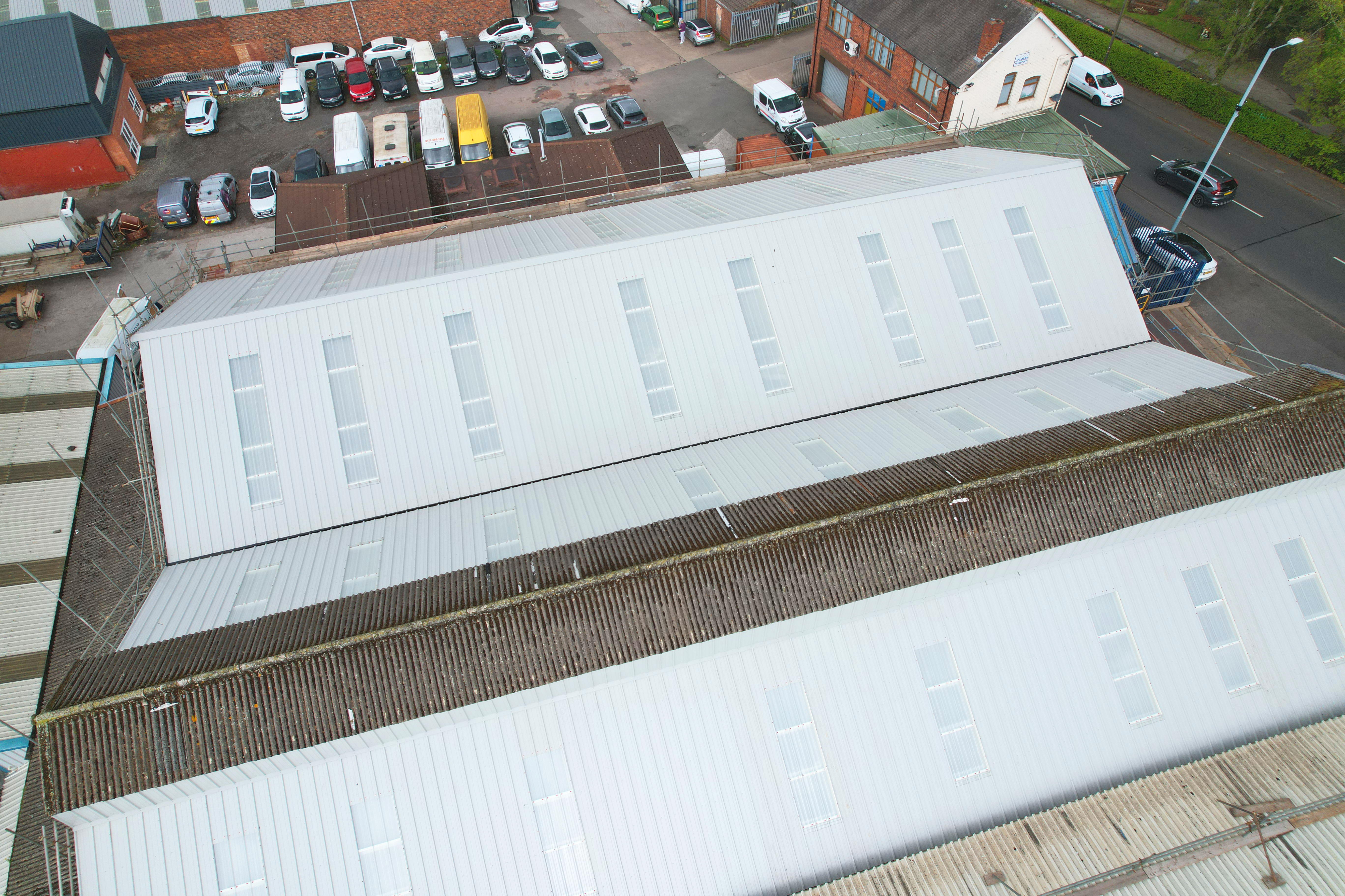 Overhead view of the industrial facility in Blackheath showing the rooflights