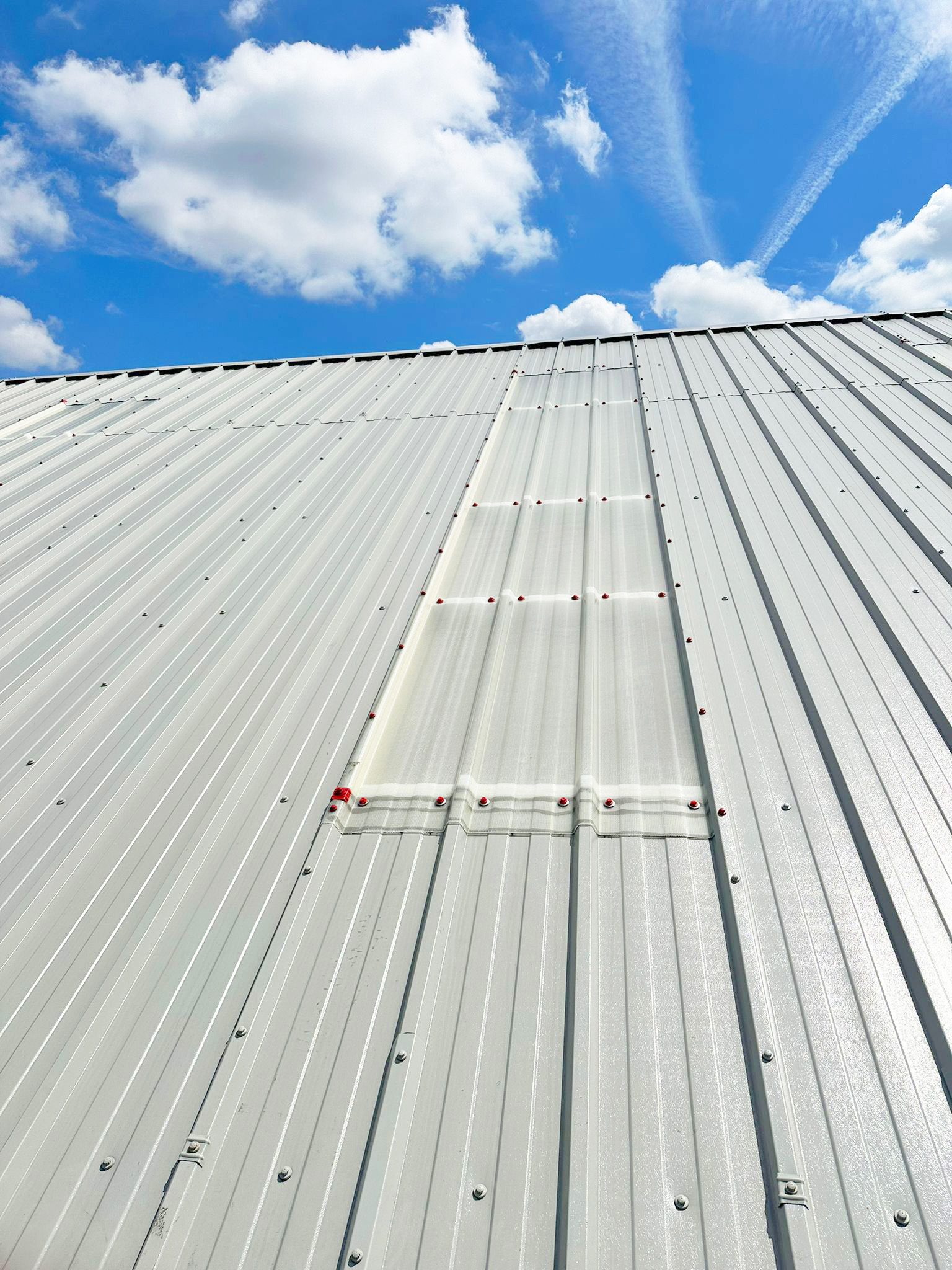 Close up view of the industrial rooflights in Blackheath